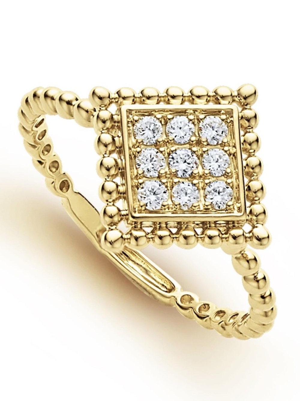 LAGOS Covet Large Diamond Stack Ring in 18K Yellow Gold Size 7